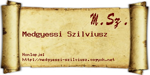 Medgyessi Szilviusz névjegykártya